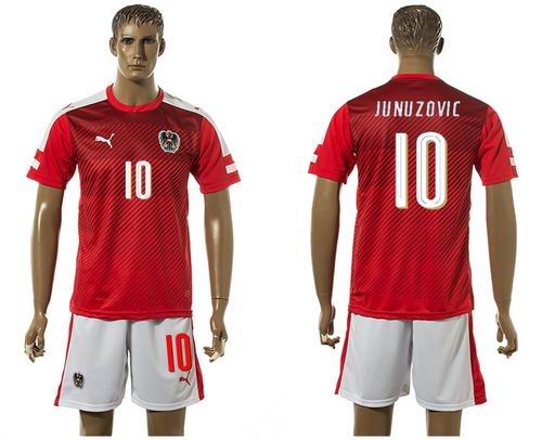 Austria #10 Junuzovic Red Home Soccer Country Jersey