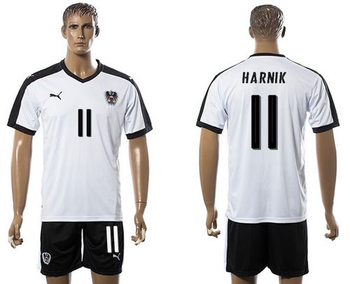 Austria #11 Harnik White Away Soccer Country Jersey