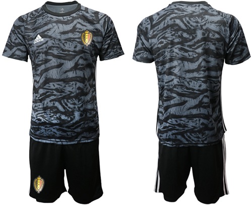 Belgium Blank Black Goalkeeper Soccer Country Jersey