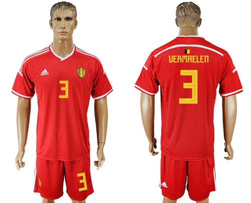 Belgium #3 Vermaelen Red Home Soccer Country Jersey