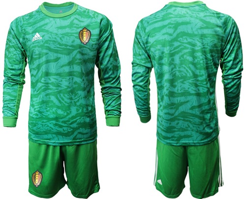 Belgium Blank Green Long Sleeves Goalkeeper Soccer Country Jersey