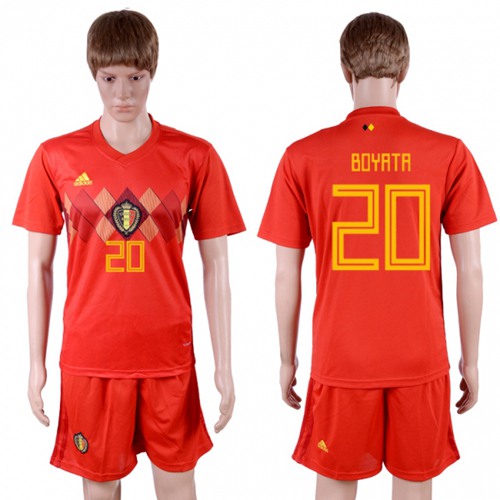 Belgium #20 Boyata Red Soccer Country Jersey