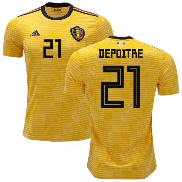 Belgium #21 Depoitre Away Soccer Country Jersey