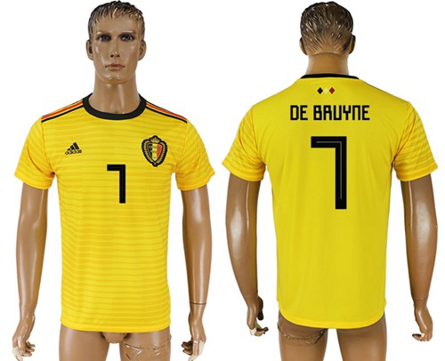 Belgium #7 De Bruyne Away Soccer Country Jersey