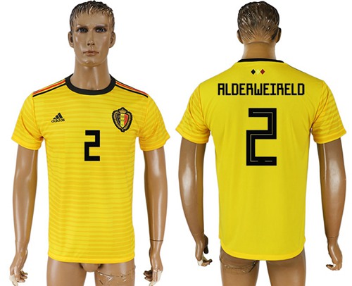 Belgium #2 Alderweireld Away Soccer Country Jersey