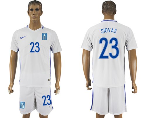 Greece #23 Siovas Home Soccer Country Jersey