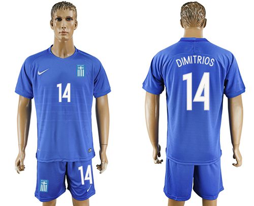 Greece #14 Dimitrios Away Soccer Country Jersey