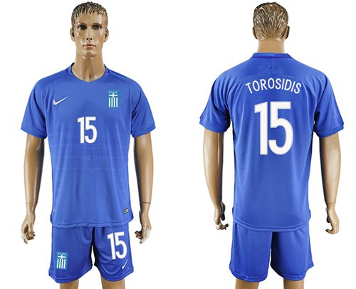 Greece #15 Torosidis Away Soccer Country Jersey