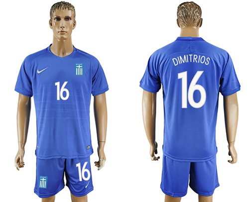 Greece #16 Dimitrios Away Soccer Country Jersey