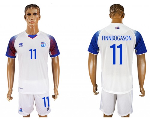 Iceland #11 Finnbogason Away Soccer Country Jersey