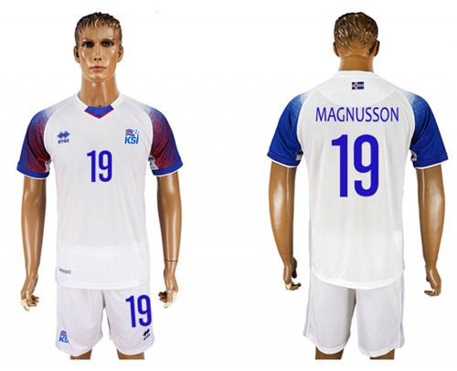 Iceland #19 Magnusson Away Soccer Country Jersey