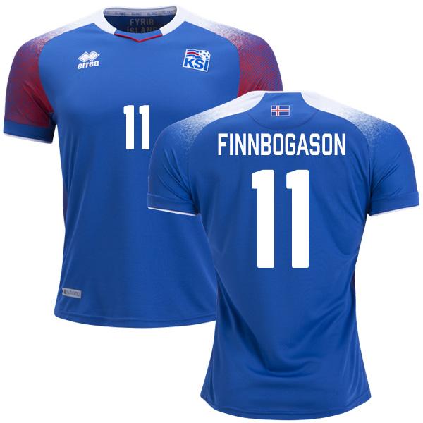 Iceland #11 Finnbogason Home Soccer Country Jersey