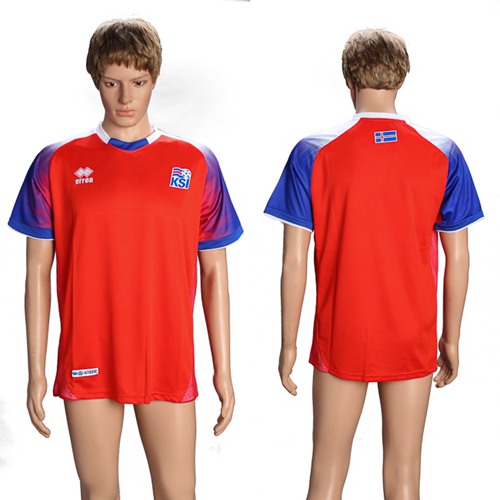 Iceland Blank Red Goalkeeper Soccer Country Jersey