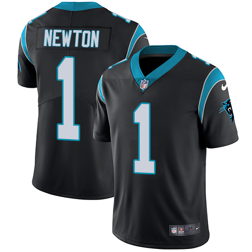 Nike Panthers #1 Cam Newton Black Team Color Men's Stitched NFL Vapor Untouchable Limited Jersey