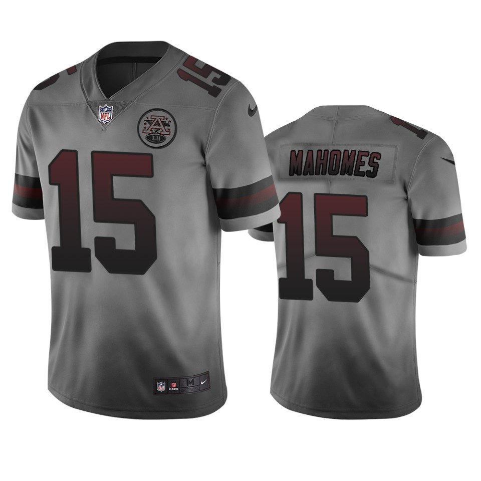 Kansas City Chiefs #15 Patrick Mahomes Smoky Men's Nike Vapor Limited City Edition NFL Jersey